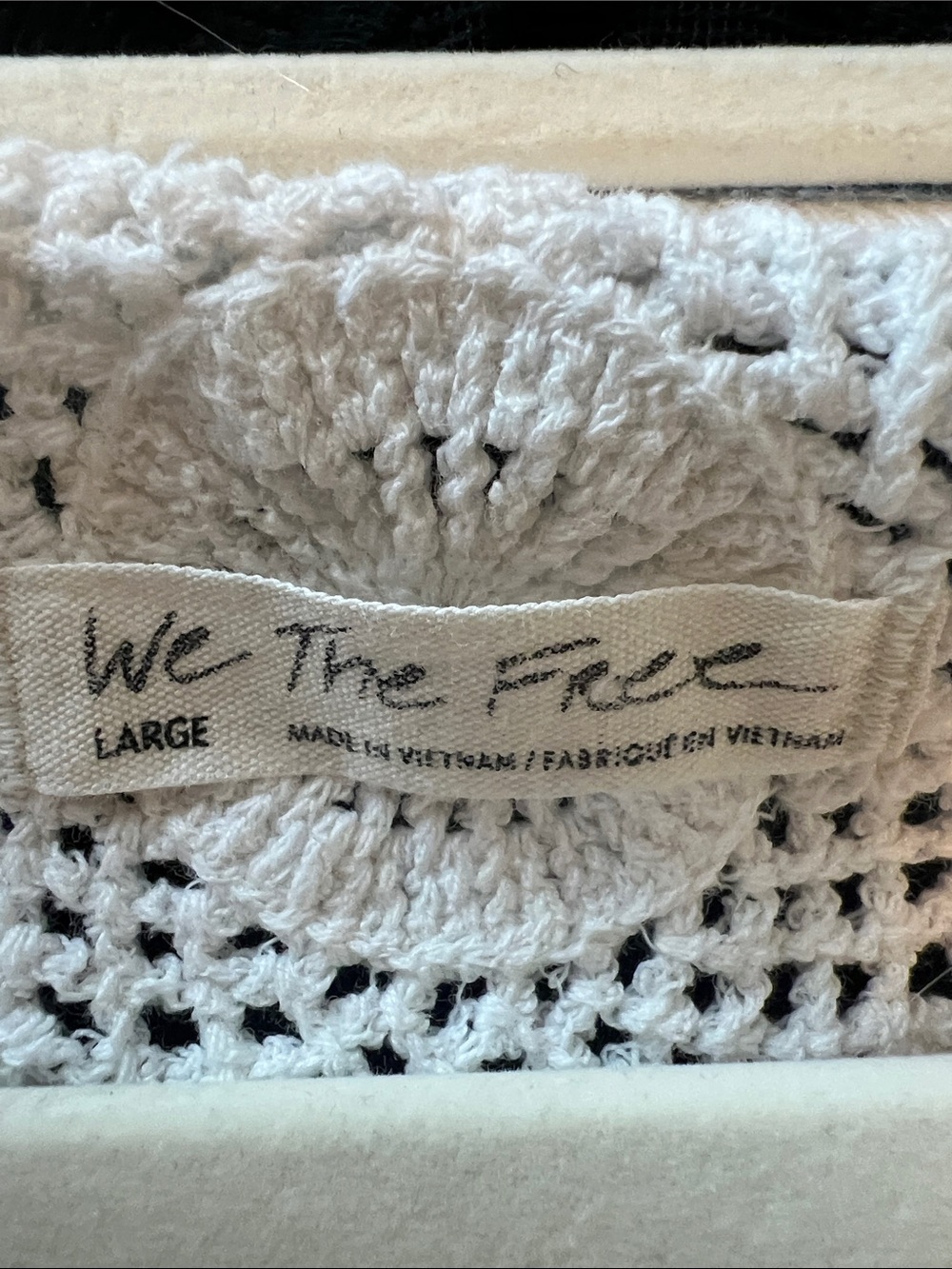 Like New We The Free Cream Crochet-Back Long Sleeve size L - Picture 11 of 12